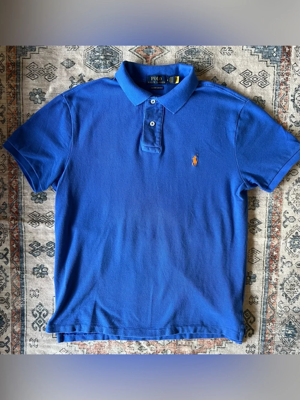 Polo by Ralph Lauren Royal Blue Polo with Orange Pony Logo Men’s Medium